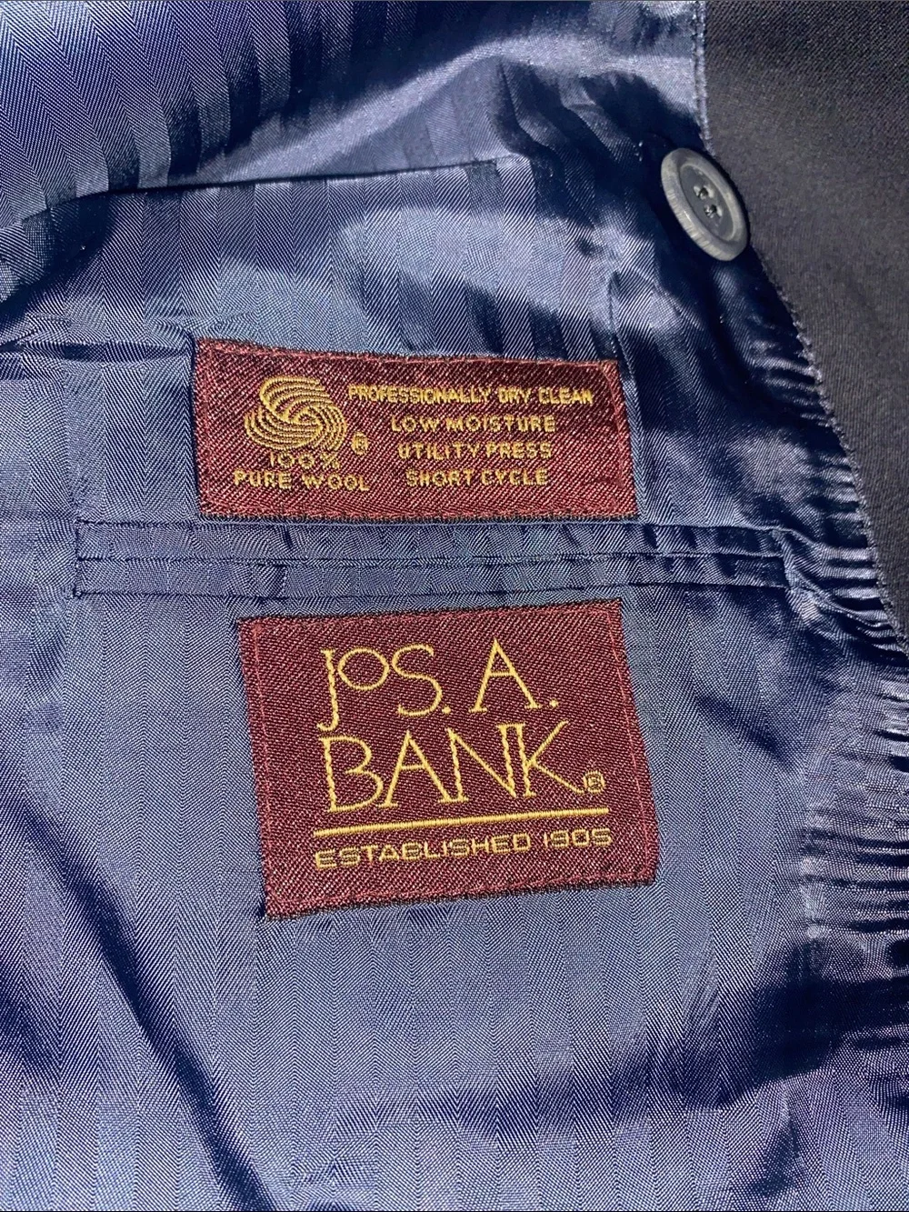 Jos. A. Bank Men's Black Double-Breasted Suit Jacket